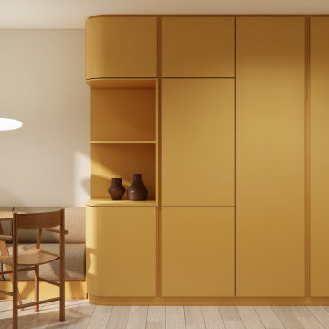 Küchenplanung, Berlin - Wandansicht, Einbauschrank mit Sitzbank