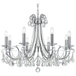 Crystorama - Othello 8 Light Clear Swarovski Strass Crystal Polished Chrome Chandelier - Classic like a timeless piece of jewelry, the Othello collection dazzles with traditional glamour. This lavish fixture is decorated with swags of faceted cut crystal jewels, optimally cut for awe inspiring sparkle. These fixtures add the perfect bit of glam to any room, and are sure to catch the eye and the light.