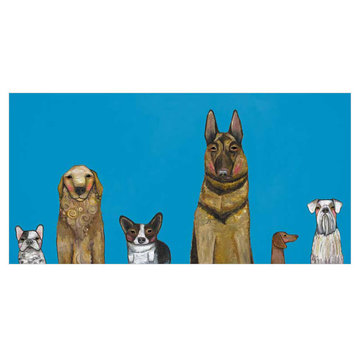 "Dogs Dogs Dogs - Blue" Canvas Wall Art by Eli Halpin