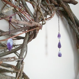 Amethyst & Vines Crescent Moon - Wall Accents