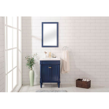 Legion Furniture Evarly Single-Sink Vanity, Blue, 24"