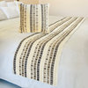 Ivory velvet Full 68"x18" Bed Runner, velvet, Crystal Embroidery Jengo