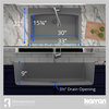 Karran Drop-In Quartz Composite 33" 1-Hole Single Bowl Kitchen Sink Kit, Grey