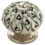Mascot Hardware - 10-pcs Ceramic Knobs, Decorative Hardware Cabinet Knobs, Drawer Knobs - Add a touch of beauty to your homes with our stylish and delightful knobs for dresser drawers vintage and modern styles. This sophisticated bathroom drawer knob's round shape and traditional hand-painted design warm and brighten any room. Made of high-quality ceramic material, and handcrafted and painted to perfection, these dresser knobs' round shape brings a classic elegance to any interior style and home décor you may have. Whether you have a modern or vintage home aesthetic, these knobs are sure to belong. Our durable and versatile pull dresser knobs are quick and easy to install, and also come with all the necessary hardware for installation. Requiring only a hand drill or a ⅛ hole, you get brand-new hand-painted knobs in minutes. What’s even better is that you can set them up yourself!