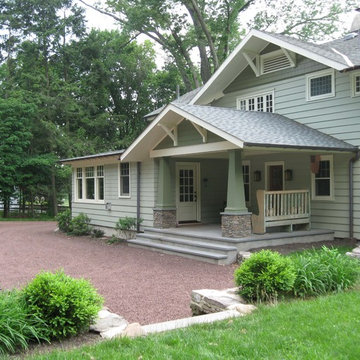 Hopewell, NJ, Arts & Crafts Stone Porch Addition to Historic Craftsman Residence