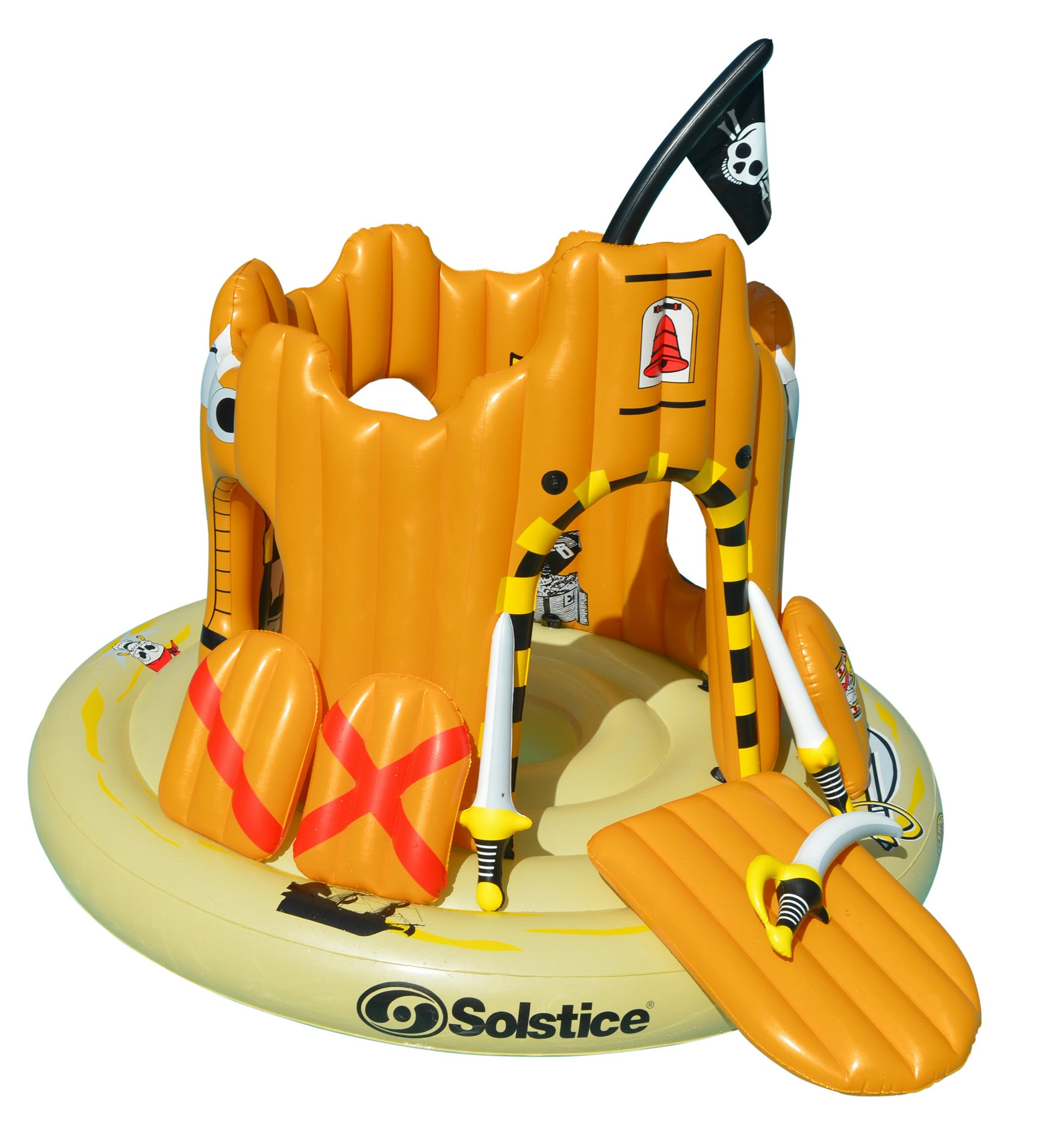 Inflatable Orange Pirate Castle Adventure Swimming Float 82-Inch ...