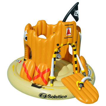 Inflatable Orange Pirate Castle Adventure Swimming Float  82-Inch
