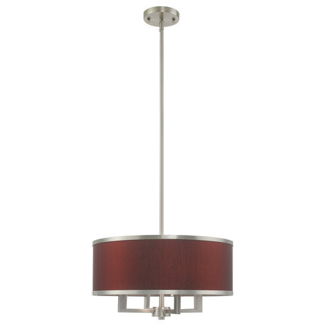 Livex Lighting Brushed Nickel 4-Light Pendant Chandelier