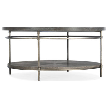 Round Cocktail Table, Golden Brown