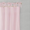 Jolie Sheer Tie Top Window Curtain, Pink, 52"x108"
