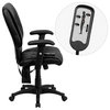 Mid-Back Massaging Black Leather Executive Swivel Office Chair