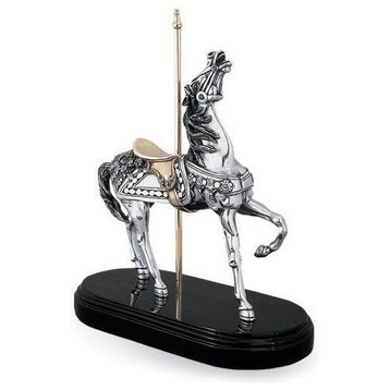 7508 Carousel Horse Sculpture, Silver
