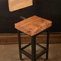 White Oak Stool with Leveling Feet - Dining Chairs