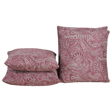 Paisley Suede 4 Piece Pillow Shell Set, Charcoal Lavender, 20"x20"