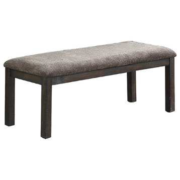 Fabric Upholstery Dining Bench, Dark Gray