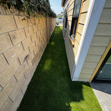 Side yard of turf