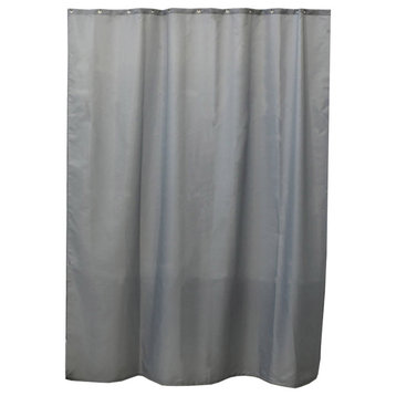 Extra Long Shower Curtain Polyester 12 Rings 79L x 71W, Gray