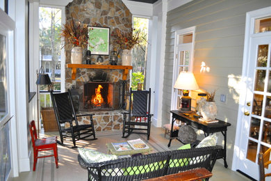 This is an example of a traditional porch design in Atlanta.
