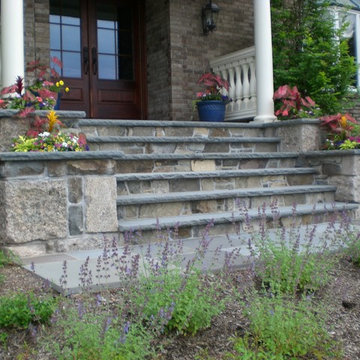 Custom stone entry stairs