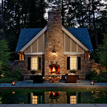 Stone fireplace