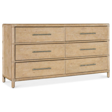 Hooker Furniture 6950-90202 Retreat 68"W 6 Drawer Wood Dresser - Dune