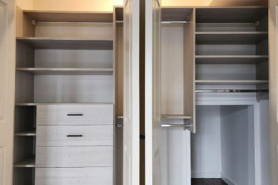 Master Walk In Closet in Sheer Beaty Finish Designed by Smart Closets