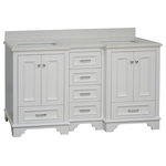 Kitchen Bath Collection - Nantucket 60" Bath Vanity, White, Quartz, Double Vanity - The Nantucket: timeless and classic.