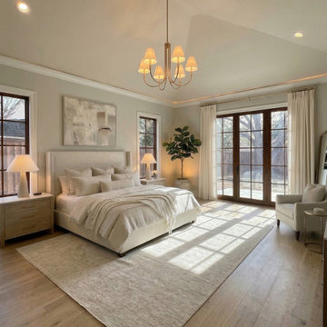 Elegant Primary Bedroom in Memorial | Transitional Home Design Dallas