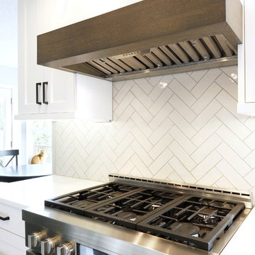 White and Wood Transitional Kitchen - Newberg