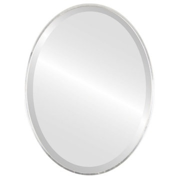 Medina Framed Oval Mirror, Silver Leaf Brown, 19"x25"