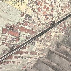 Susannah Industrial Dark Steel Pipe Staircase Hand Rail or Wall Mounted Banister - Posts, Railings and Ballustrades