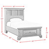 Picket House Furnishings Trent Twin Storage Bookcase Bed with USB in White