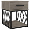 City Park Industrial End Table with Drawer in Driftwood Gray - Engineered Wood