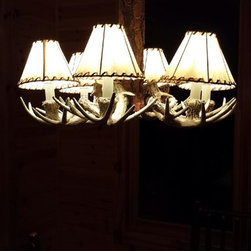 Kitchen/Family Room - Log Cabin Home - Lighting