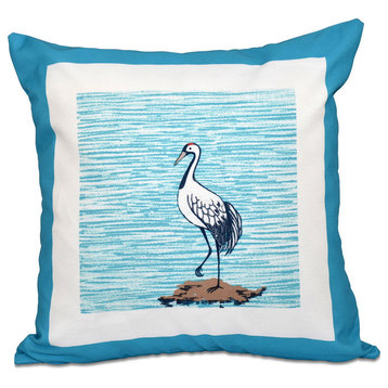 Sandbar, Animal Print Pillow, Turquoise, 16"x16"