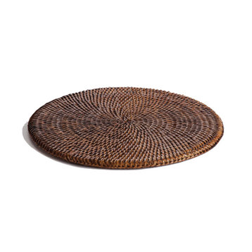 Round Rattan Placemats, Set of 4