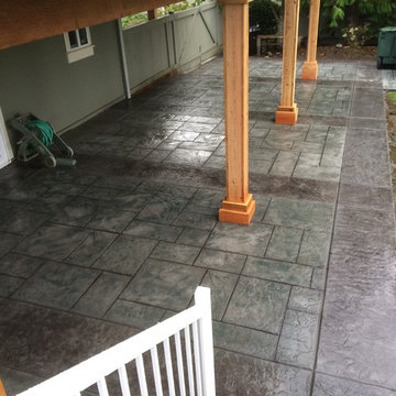 Clearview Railing , Composite Deck & Stamped Patio