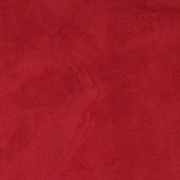 Dark Red Microsuede Suede Upholstery Fabric By The Yard
