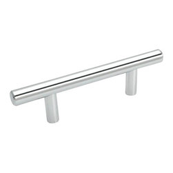 Cosmas - Cosmas 305-3.5CH Polished Chrome 3-1/2&rdquo; CTC (89mm) Euro Bar Pull [5-PACK] - Cabinet And Drawer Handle Pulls