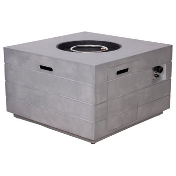 Outdoor Concrete Fire Pit Table, Squre