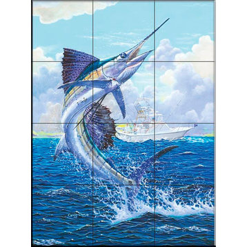 Tile Mural, Reef Sail by Carey Chen