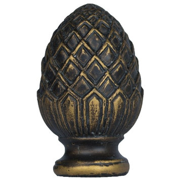 Urbanest Pineapple Lamp Finial, 2", Bronze With Gold Highlight, Single