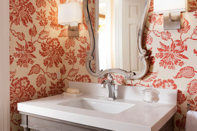 Inspiration for a transitional powder room remodel in DC Metro