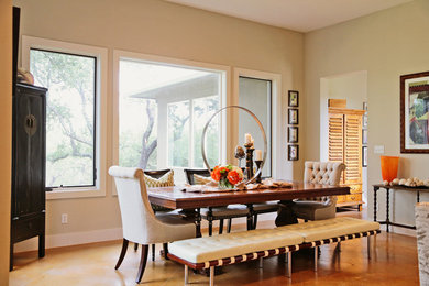 Trendy dining room photo in Austin