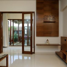 Glass folding door
