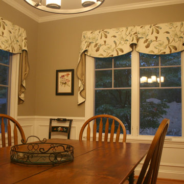 Simple Solutions in Window Treatments - soft shaped valances wtih cascade sides