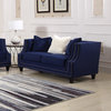 Hampstead Velvet Upholstered Living Room Loveseat, Blue