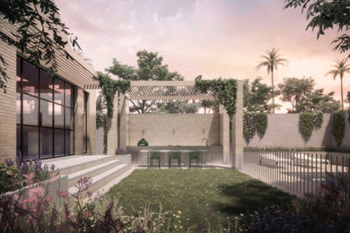 Mid-sized contemporary two-storey exterior in Melbourne.
