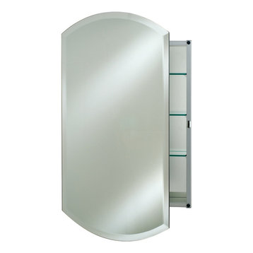 Double Arch Frameless Bevel Medicine Cabinet 24"x38" Outside Dimension, 20"x30