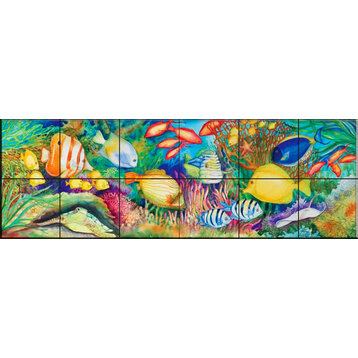 Tile Mural, Reef Life by Kathleen Parr Mckenna